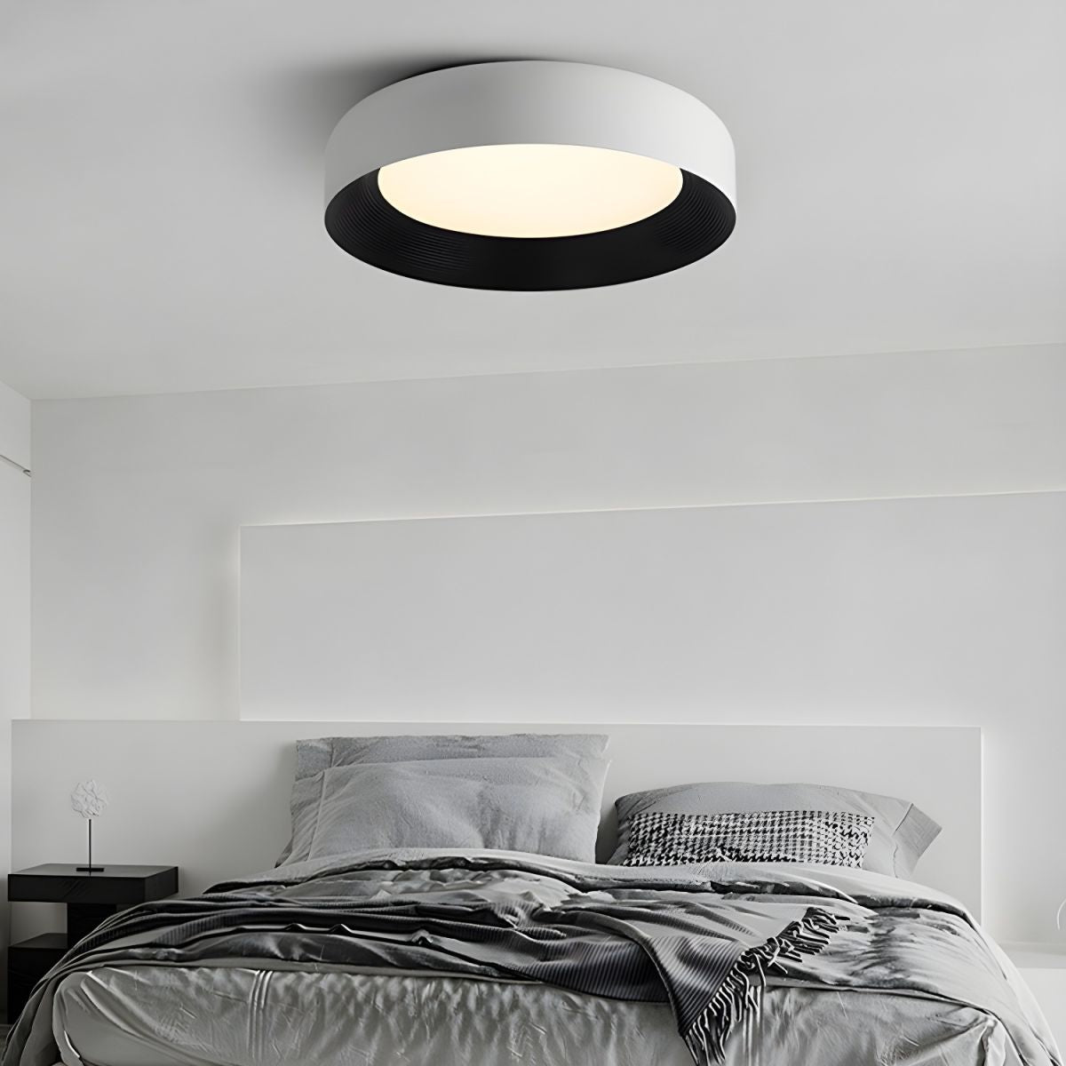 Modern LED Metal Ceiling Lamp Flush Mount Black Ceiling Light - Cueteks