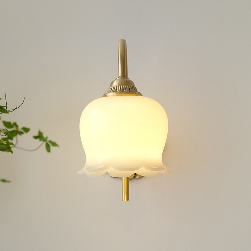 Creamy Copper Glass Wall Sconce - Cueteks