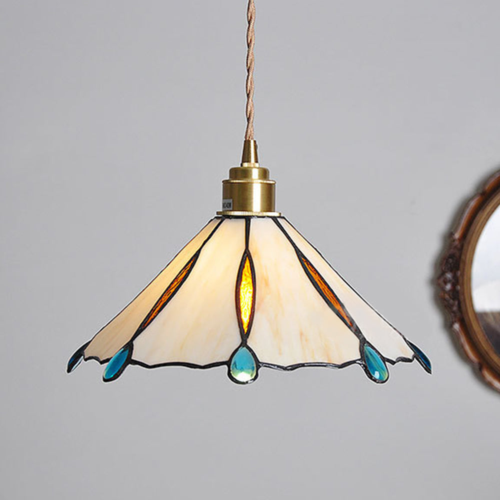 Retro Stained Glass Tiffany Pendant Light - Cueteks