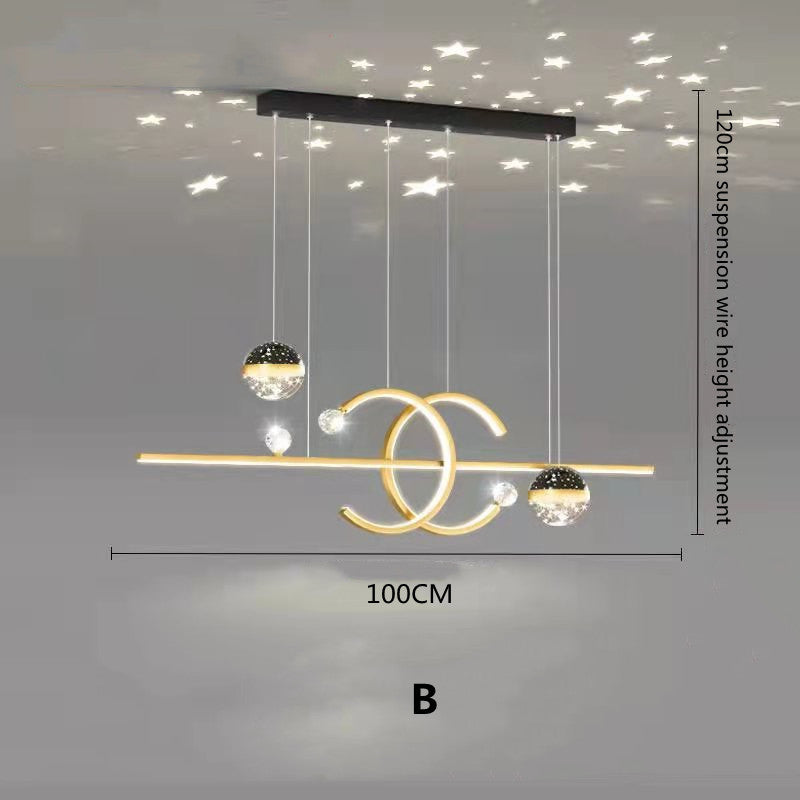 Madina Moderne Lineare LED Kronleuchter Sternenhimmel Pendelleuchte für Esszimmer - Cueteks