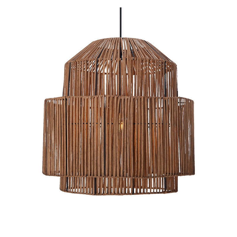 Handwoven Rattan Modern Pendant Lighting For Kitchen Island - Cueteks
