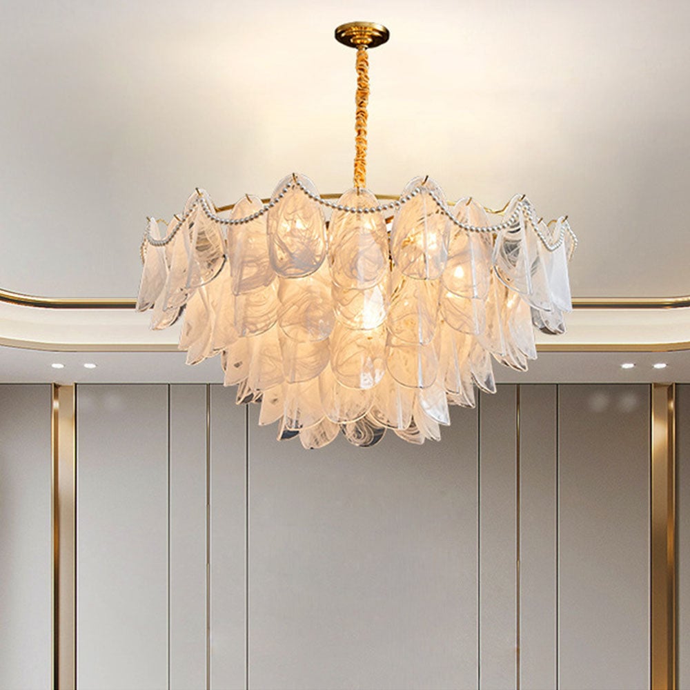 Contemporary Cloud-Inspired Frosted Glass Living Room Chandelier - Cueteks
