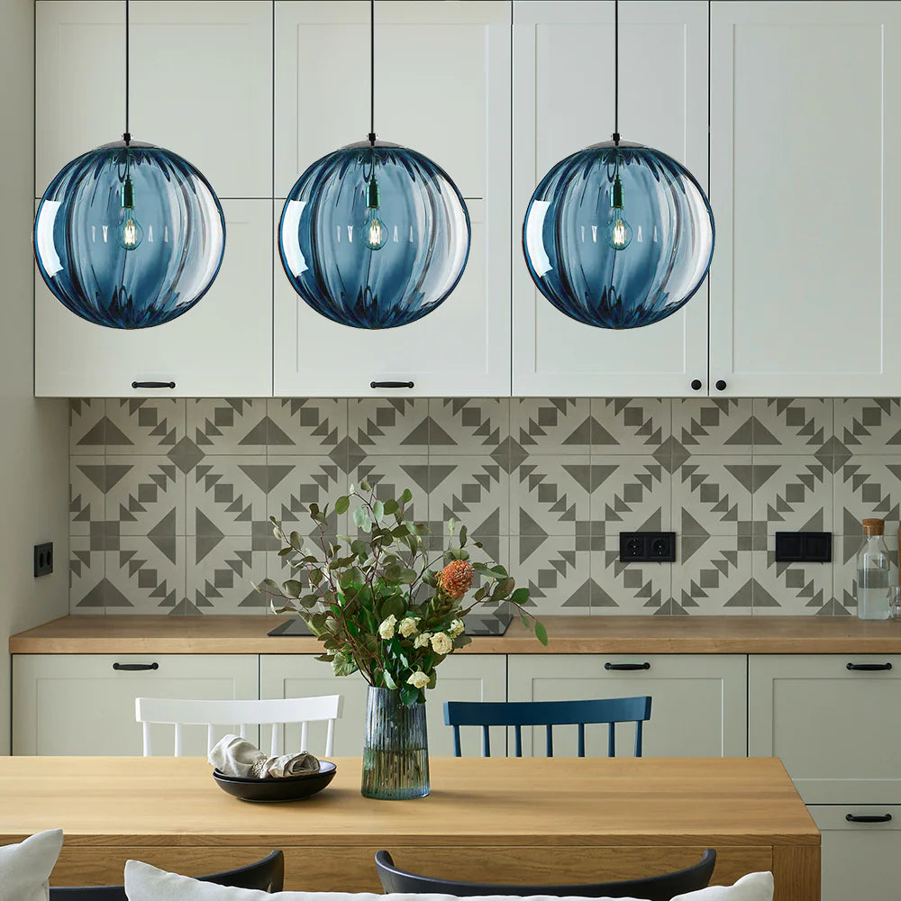 Modern Simple Round Glass Pendant Light - Cueteks