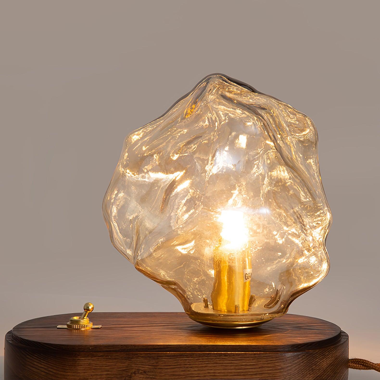 Modern Ice Stone Glass Bedroom Table Lamp - Cueteks