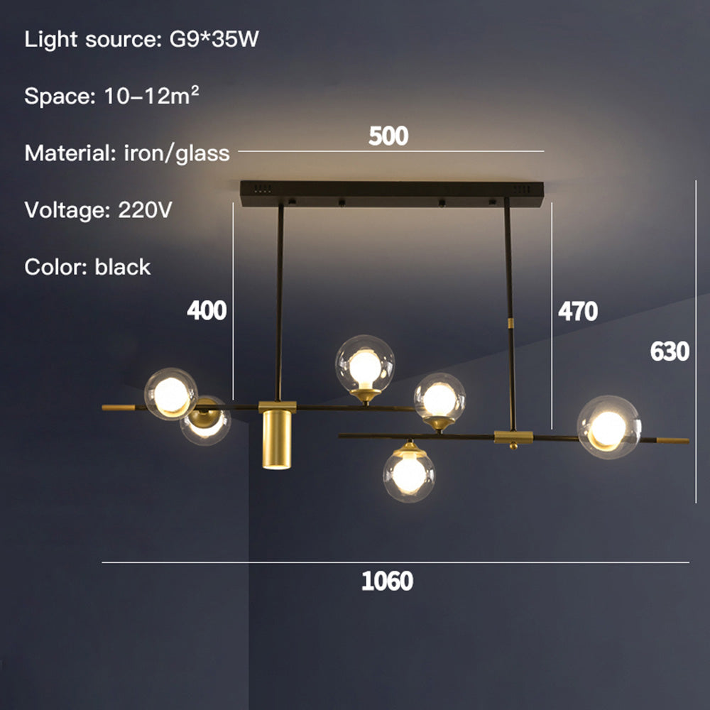Brass Contemporary LED Chandelier Sputnik Chandelier 7-Light - Cueteks