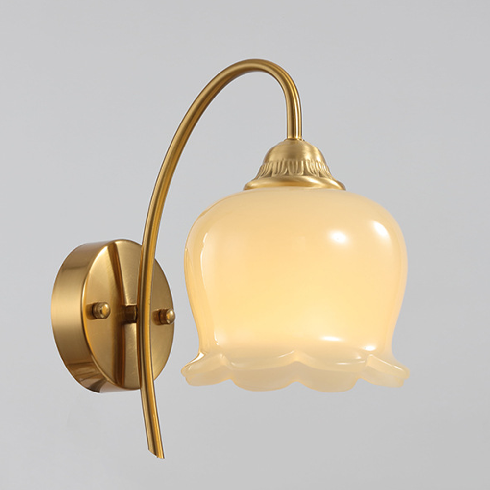 Creamy Copper Glass Wall Sconce - Cueteks