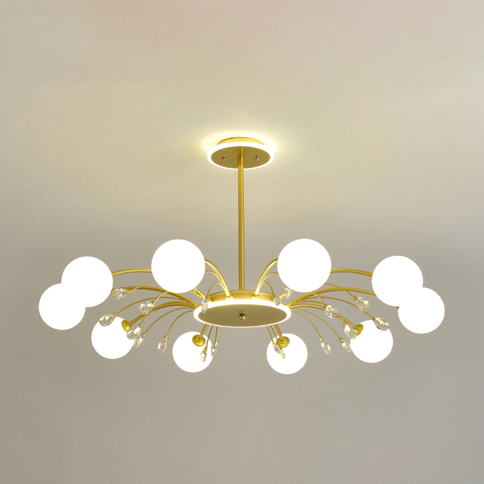 Luxurious Gold Glass Raindrop Chandeliers - Cueteks