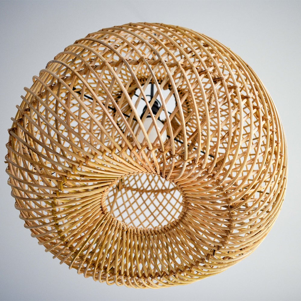 Handmade Wicker Basket Rattan Pendant Light - Cueteks