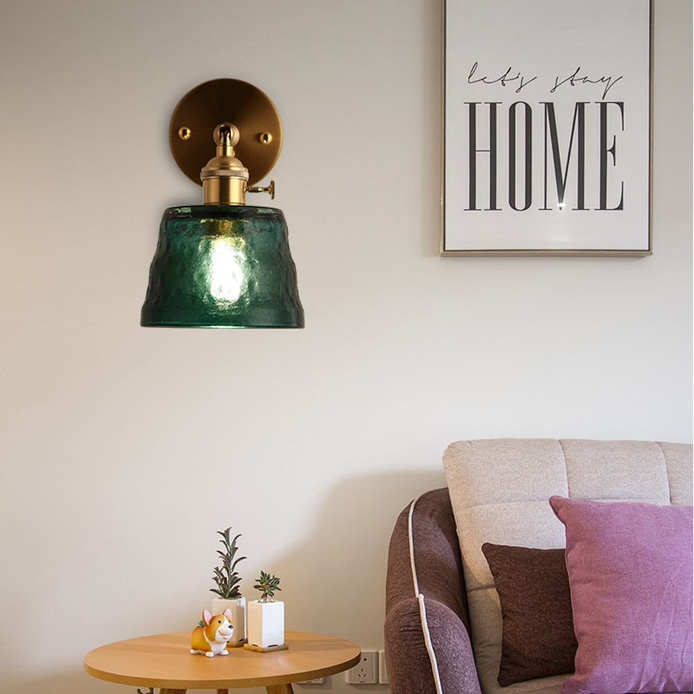 Vintage Glass Adjustable Wall Sconce - Cueteks