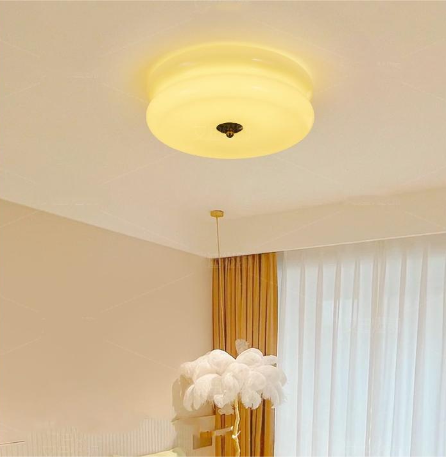 Art Deco Cream Cake Ceiling Light - Cueteks