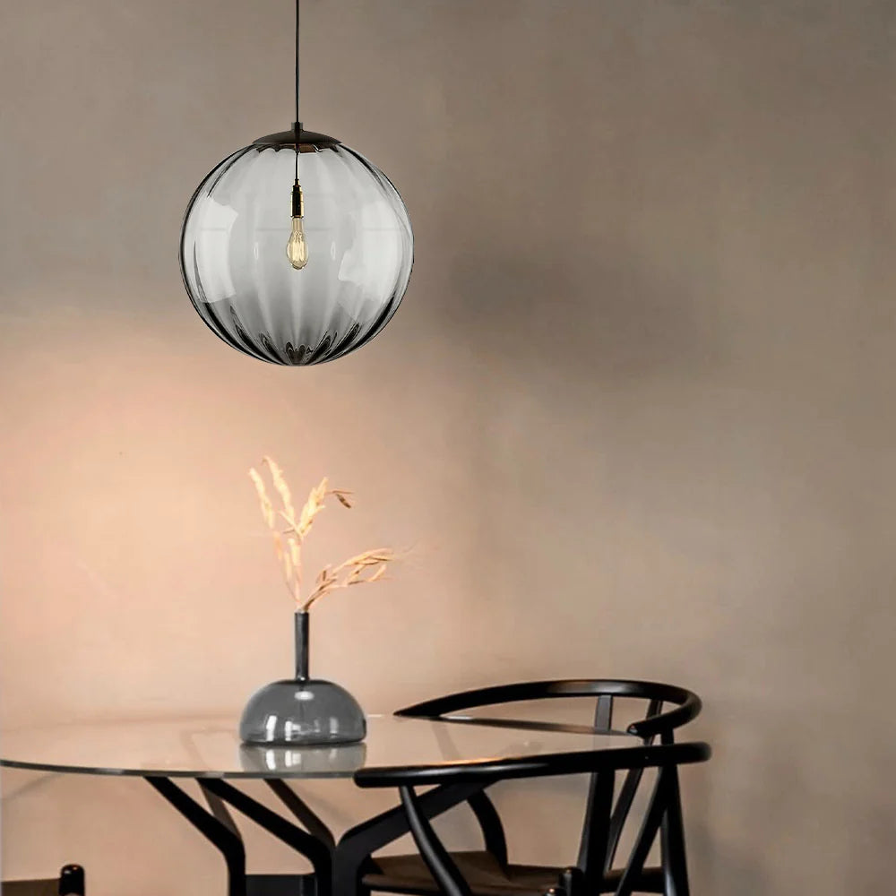 Modern Simple Round Glass Pendant Light - Cueteks