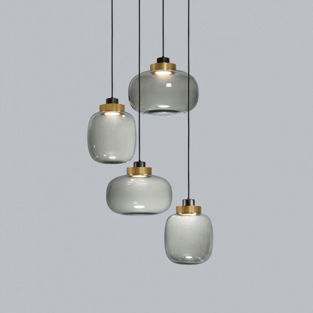 Minimalist Glass Smoke Gray Pendant Light - Cueteks