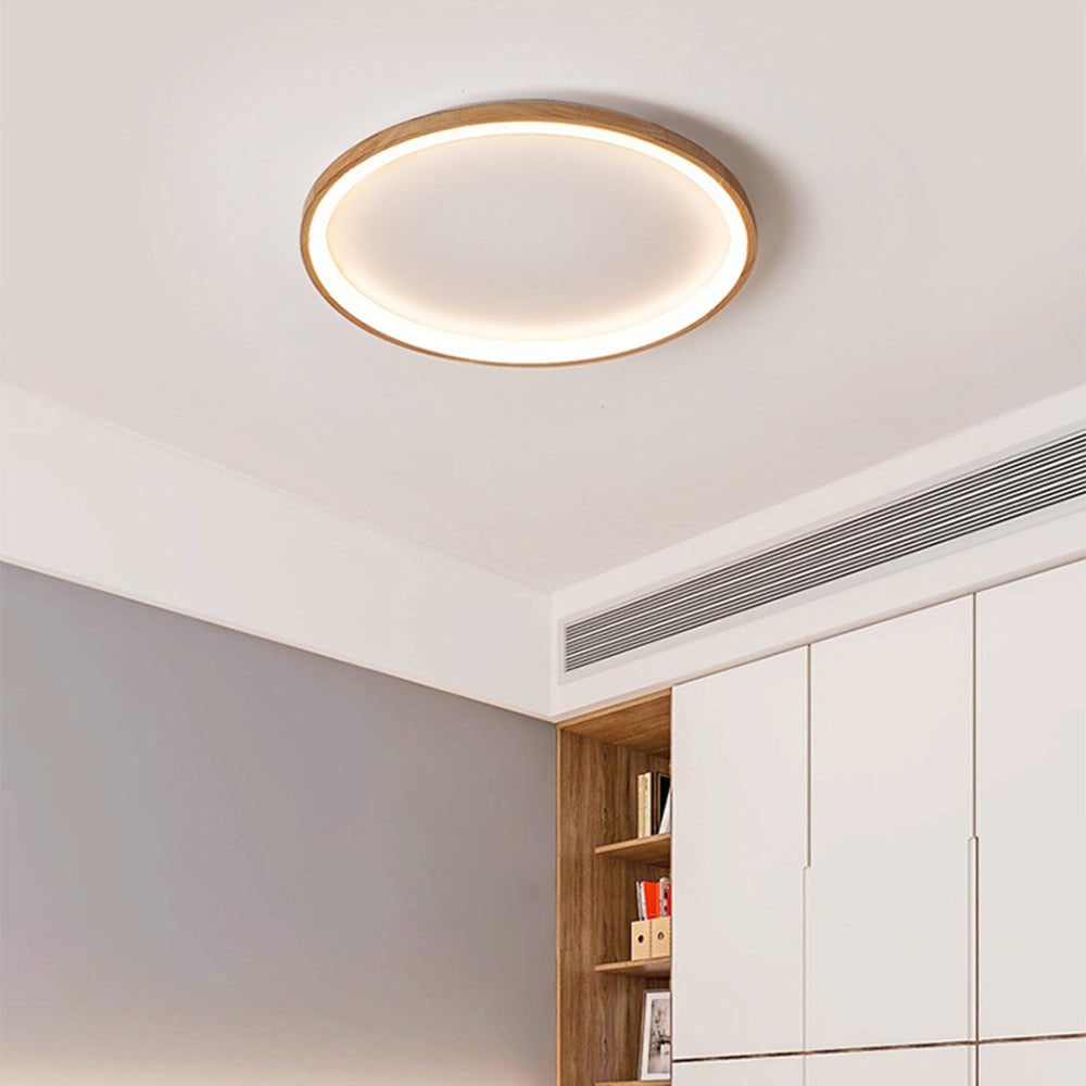 Ozawa Deckenleuchte Interner Lichthof dimmbar, Hölzern & Acryl ∅40/50cm - Cueteks