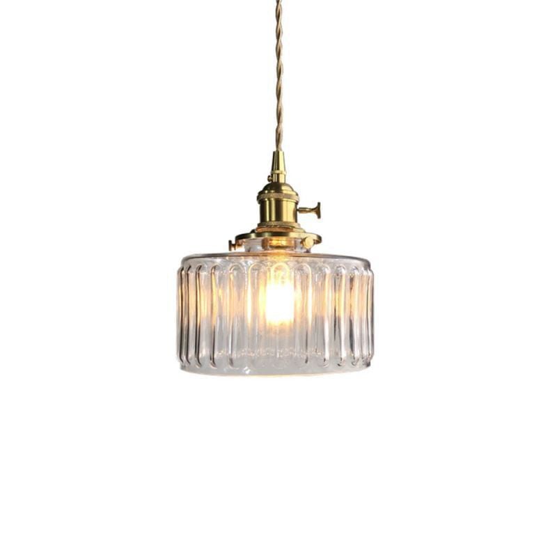Vintage Stunning Cylinder Glass Pendant Light - Cueteks