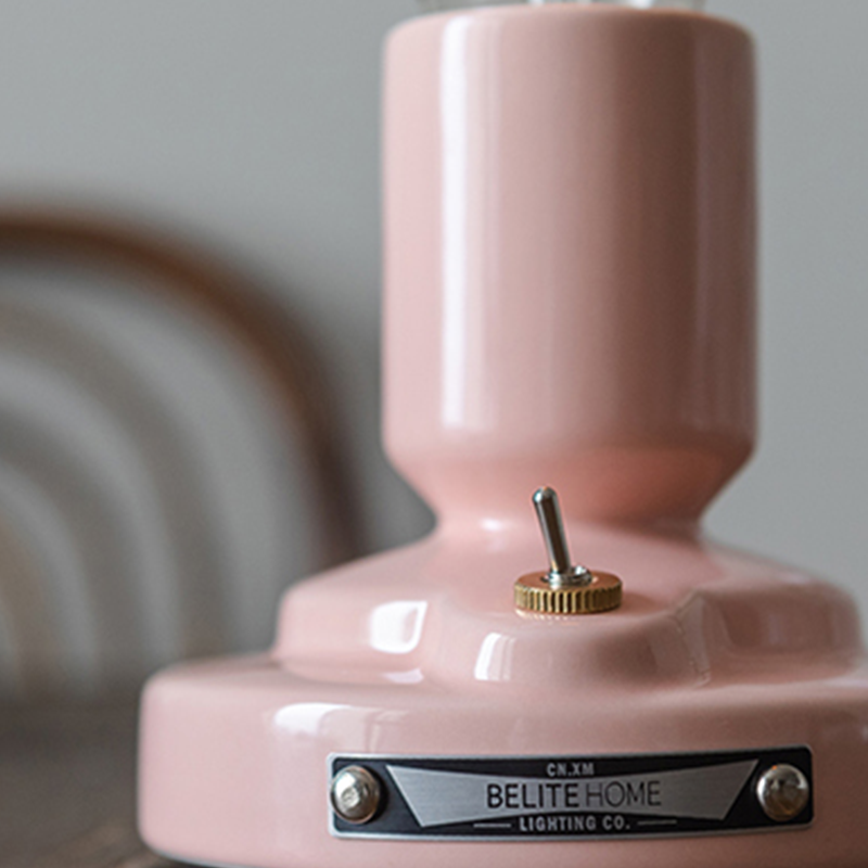 Cute Pink & White Cat Pattern Table Lamp - Cueteks