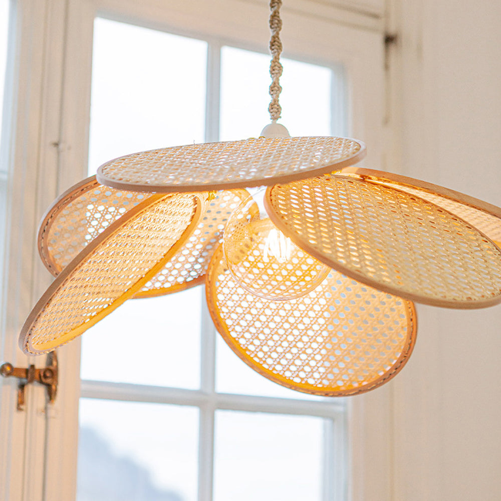 Ritta Pendelleuchte, Rattan & Weidengeflecht, S/L - Cueteks