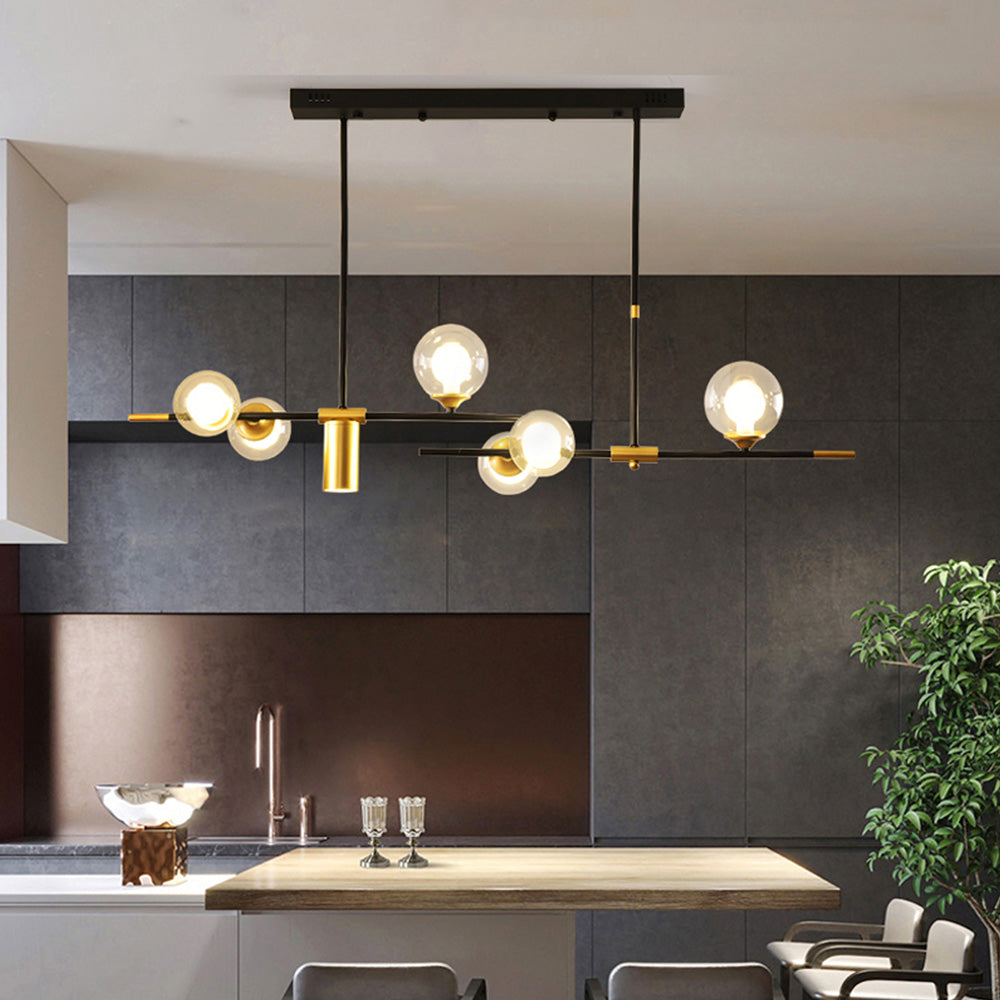Brass Contemporary LED Chandelier Sputnik Chandelier 7-Light - Cueteks