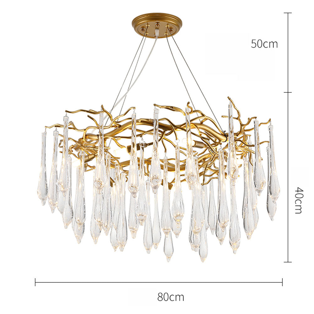 Modern Glass Teardrop Tiered Chandelier - Cueteks