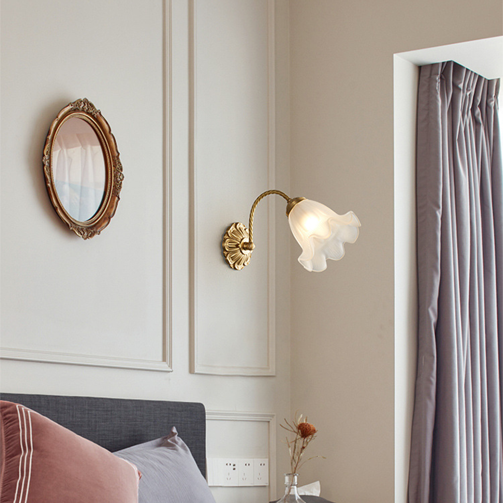 French Living Room Retro Glass Wall Lights - Cueteks