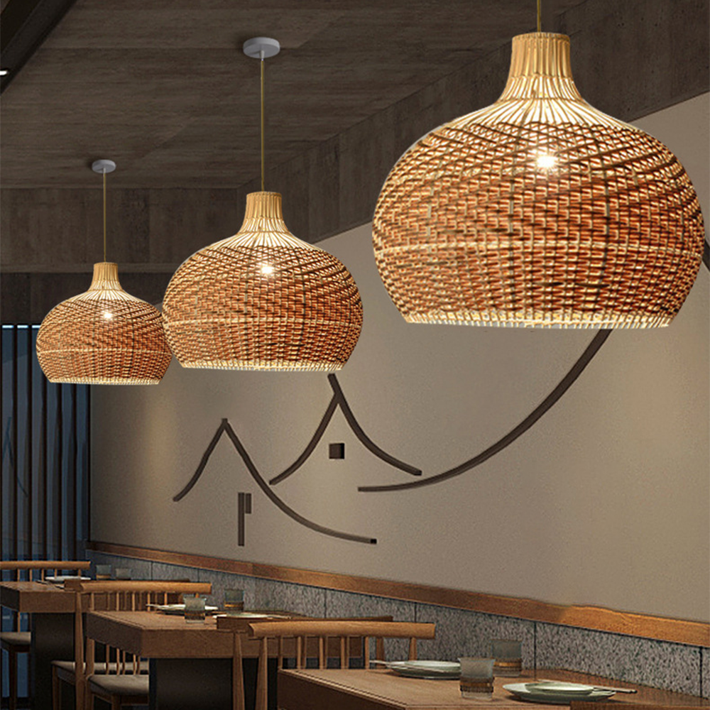 Modern Rattan Handwoven Pendant Light - Cueteks