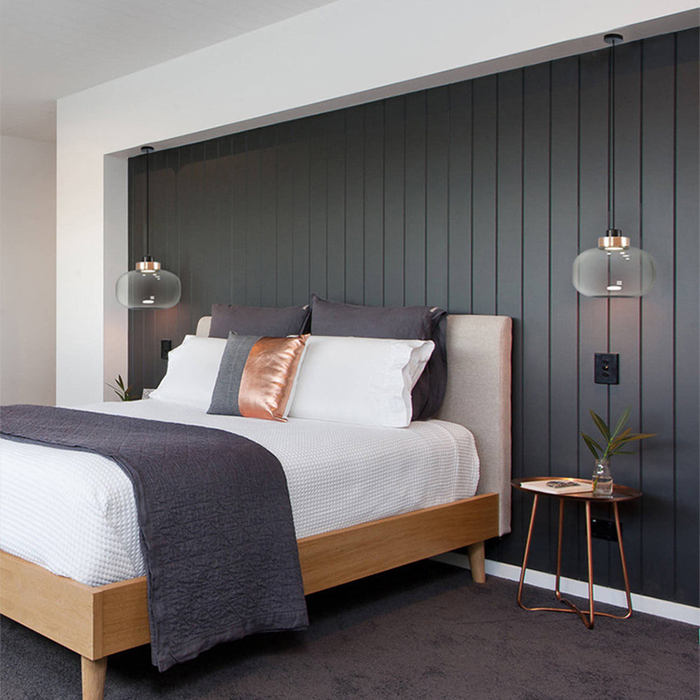 Minimalist Glass Smoke Gray Pendant Light - Cueteks
