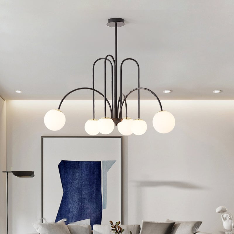 Art Deco Glass Ball Chandelier - Cueteks
