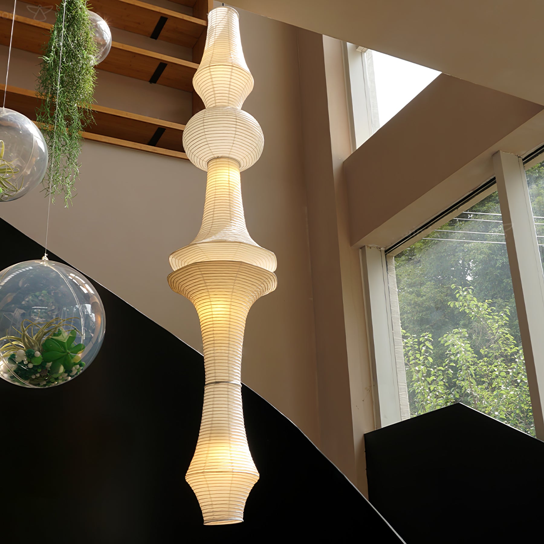 Washi Paper E Pendant Light - Cueteks