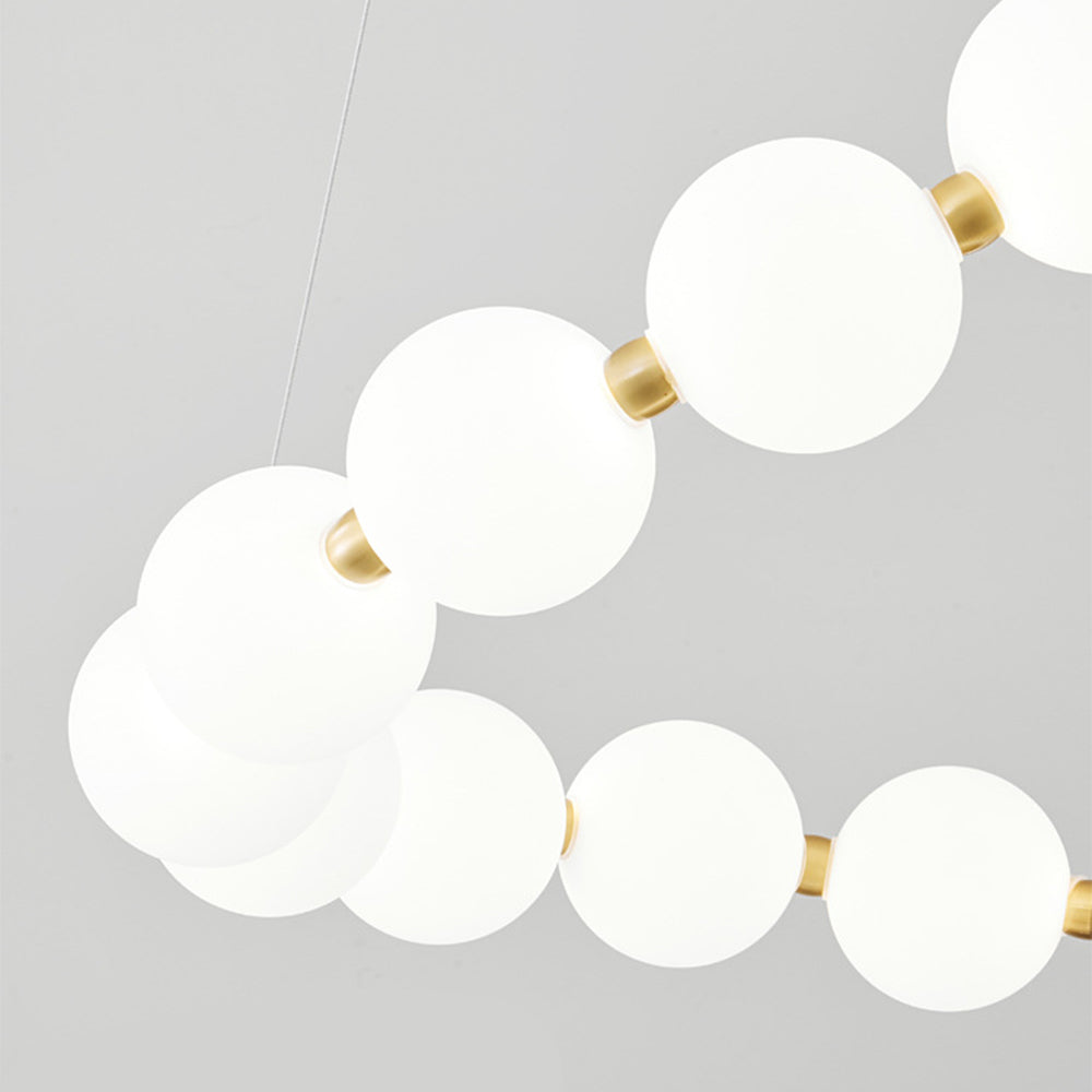 White LED Pearl Necklace Chandelier For Stair - Cueteks