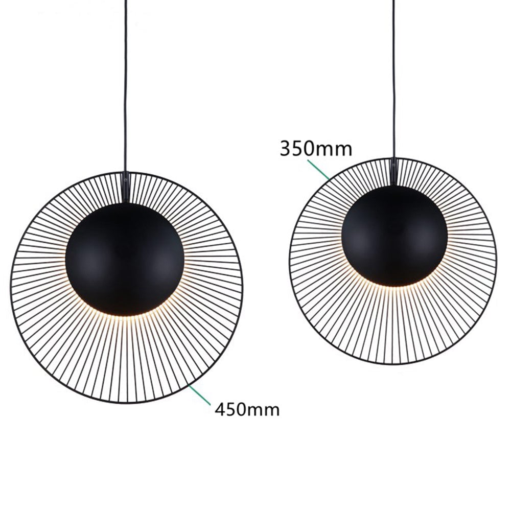 Minimalist Black Metal Pendant Light for Dining Room - Cueteks