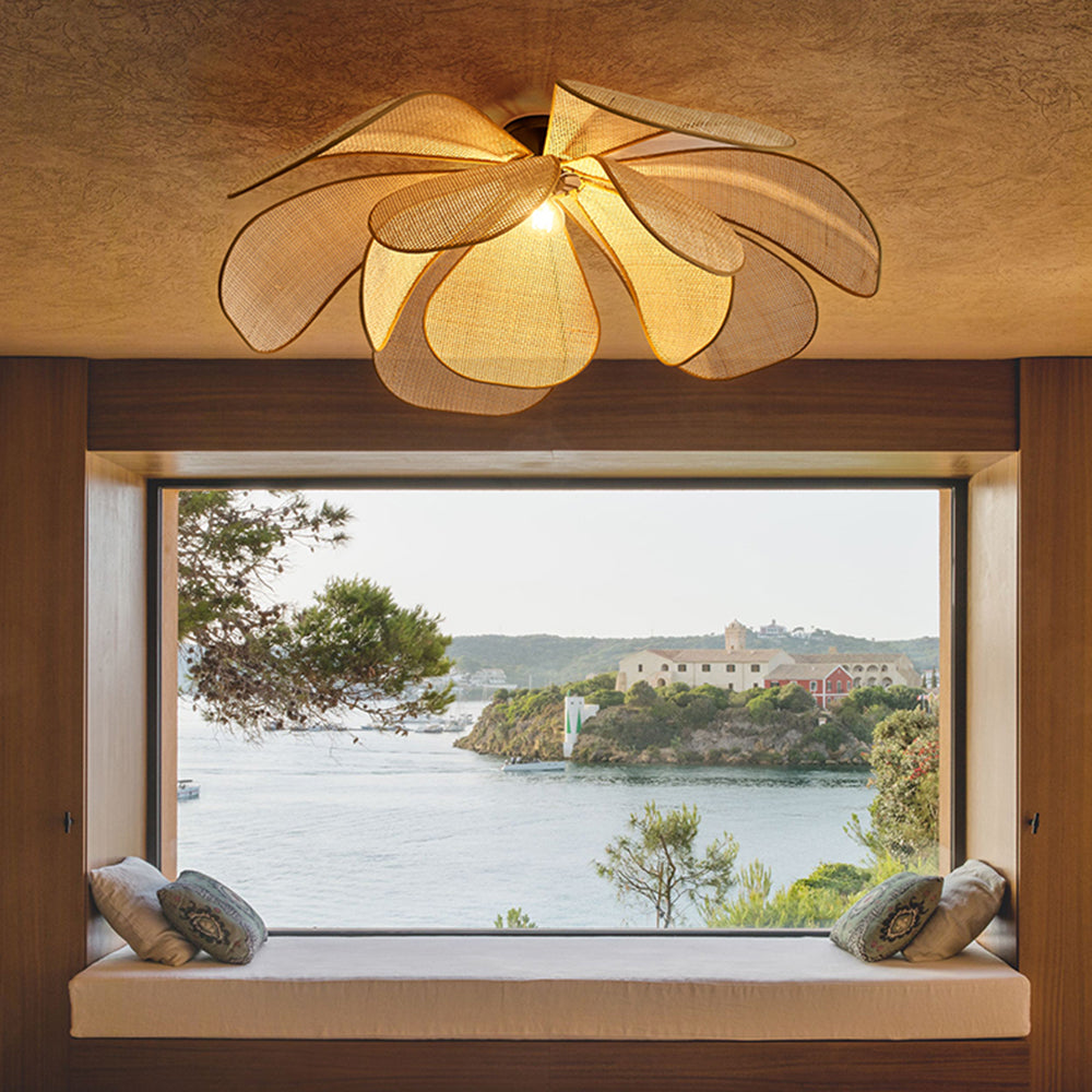 Ritta Pendelleuchte, Rattan & Weidengeflecht, ∅60/80cm - Cueteks
