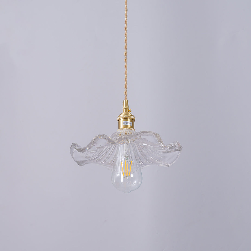 Stylish Hibiscus Flower Glass Pendant Light - Cueteks