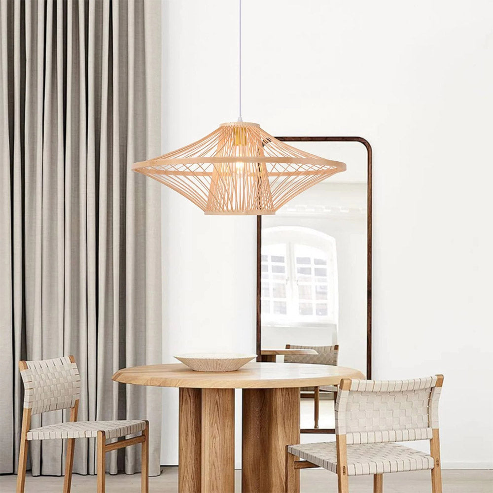 Short Handcrafted Woven Lantern Pendant Light For Living Room - Cueteks