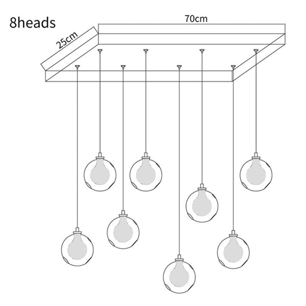 Multi-heads Glass Globe Cluster Stairway Light Pendant Light - Cueteks
