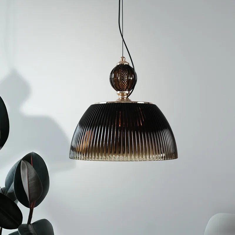 Retro-Inspired Green Glass Pendant Light - Cueteks