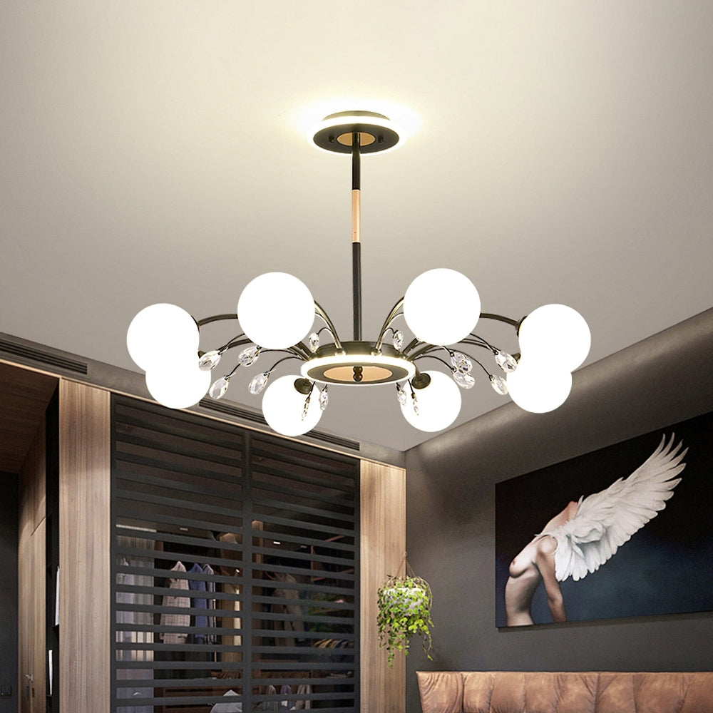 Luxurious Gold Glass Raindrop Chandeliers - Cueteks