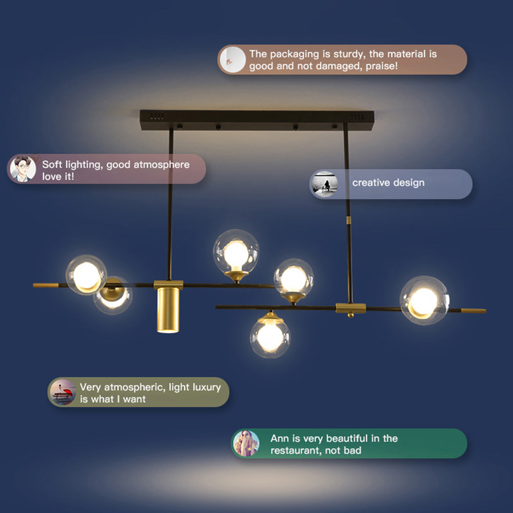 Brass Contemporary LED Chandelier Sputnik Chandelier 7-Light - Cueteks