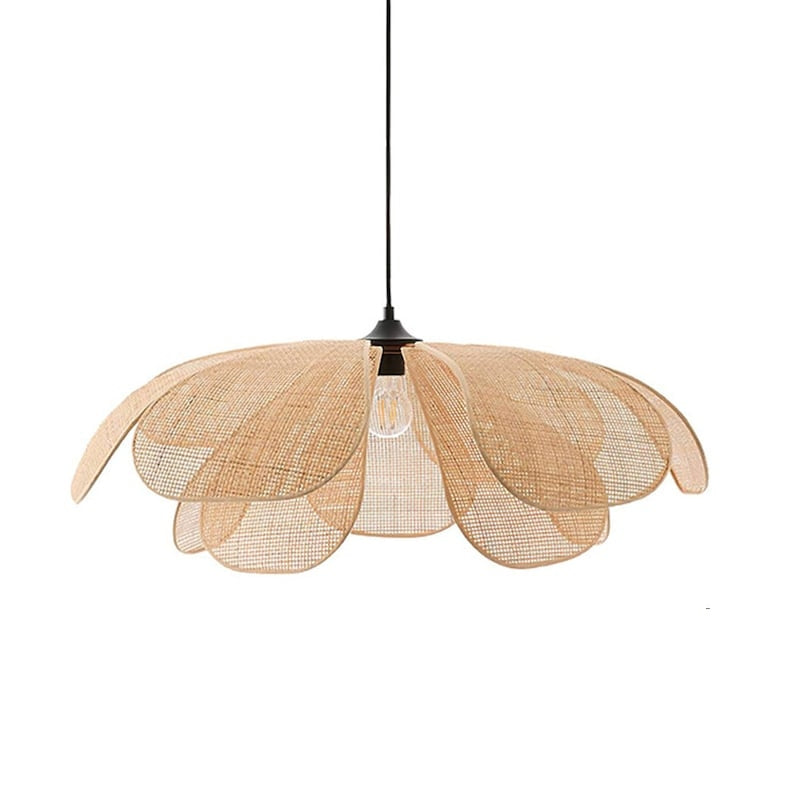 Vintage Petal Rattan Ceiling Pendant Light - Cueteks