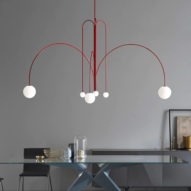Art Deco Glass Ball Chandelier - Cueteks