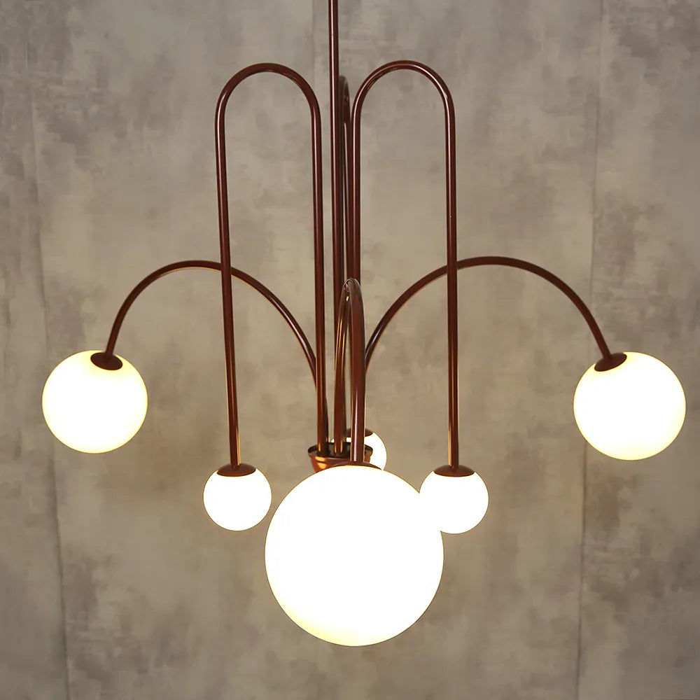 Art Deco Glass Ball Chandelier - Cueteks