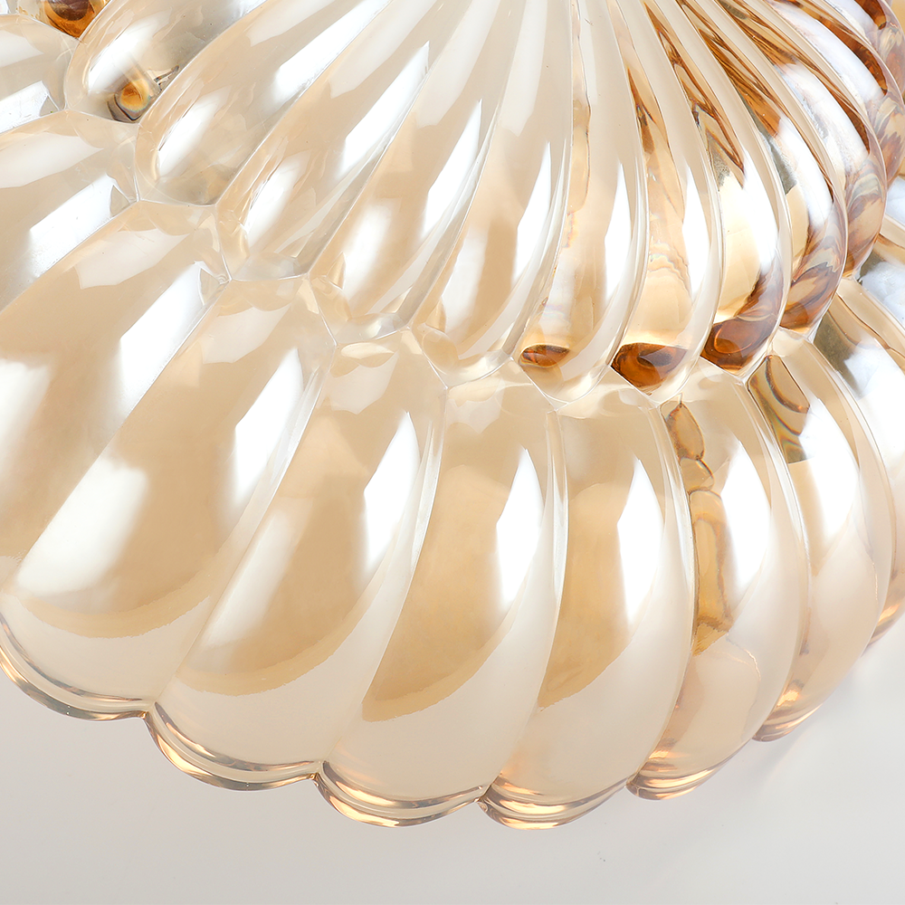 Vintage Amber Glass Semi-Flush Ceiling Light Shades Of Light - Cueteks