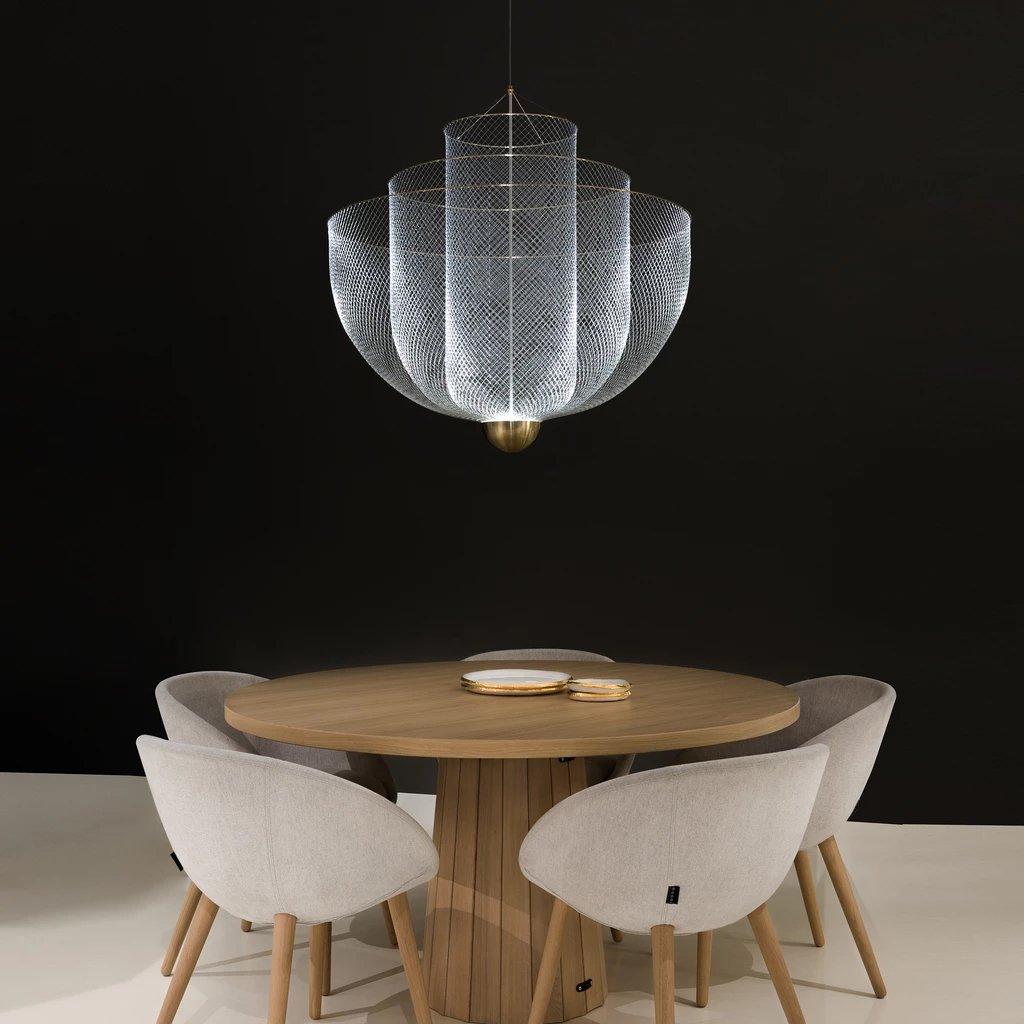 Opulent Metal Grid Pendant Light - Cueteks