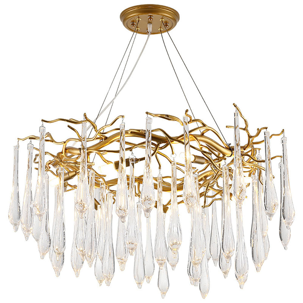 Modern Glass Teardrop Tiered Chandelier - Cueteks