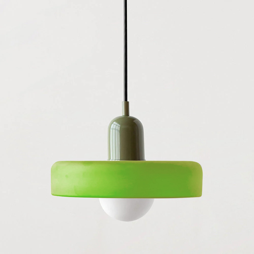 Morandi Disc Orb Bauhaus Colorful Glass Pendant Light - Cueteks