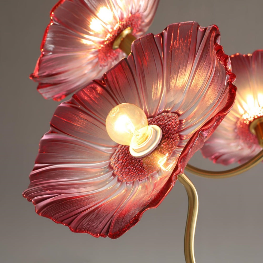 Modern Lotus Leaf Glass Living Room Chandelier - Cueteks