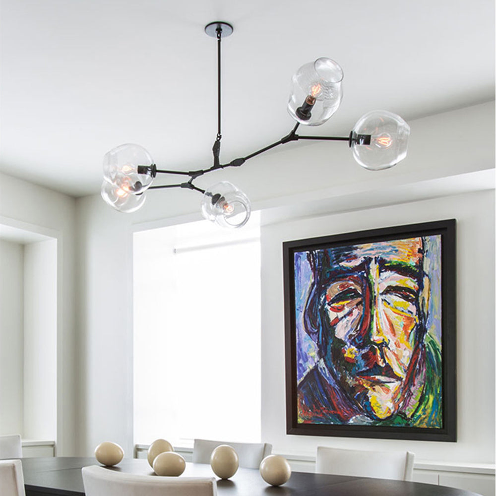 Branching Bubble Glass Ball Chandelier for Living Room - Cueteks