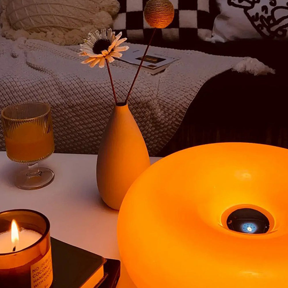 Cute Donut Lamp Orange / White Table Lamp - Cueteks