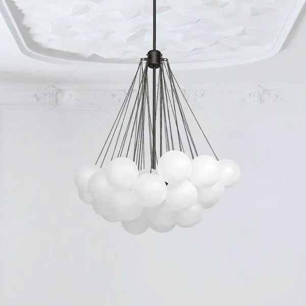 Bubble Chandelier Nordic Frosted Glass Ball Chandelier for Dining Room - Cueteks