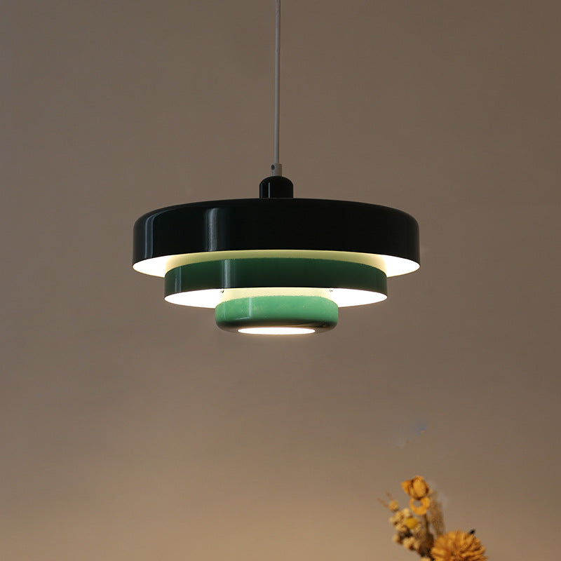 Mid-century Single Head Medieval Iron Round Pendant Light - Cueteks