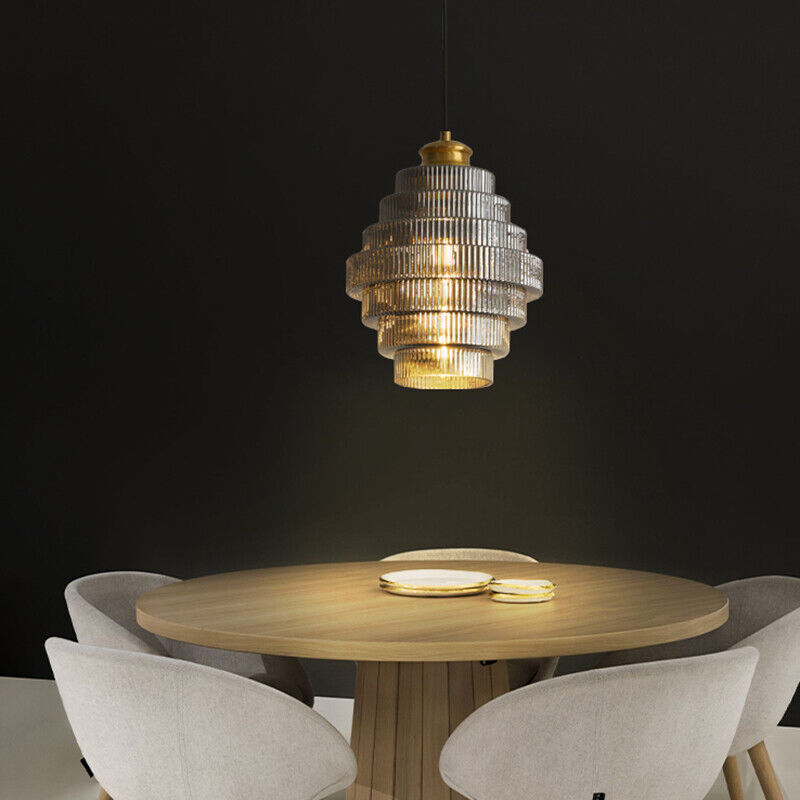 Bottle Shaped Brass Glass Pendant Light - Cueteks