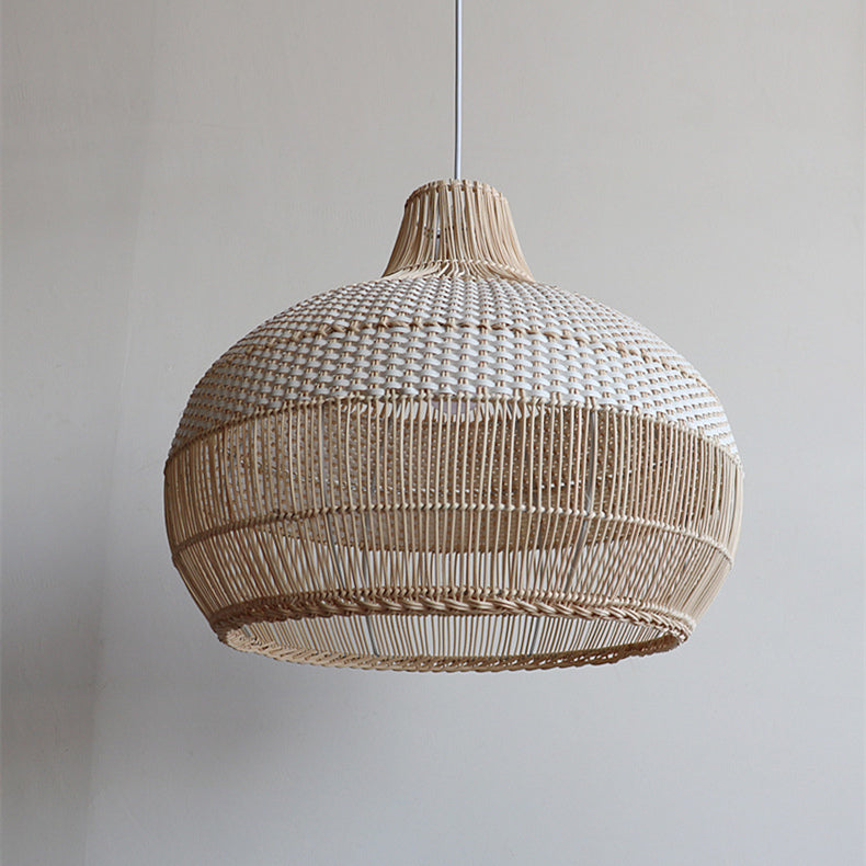 Rattan Kitchen Island Pendant Lighting Wicker Lamp Shade - Cueteks